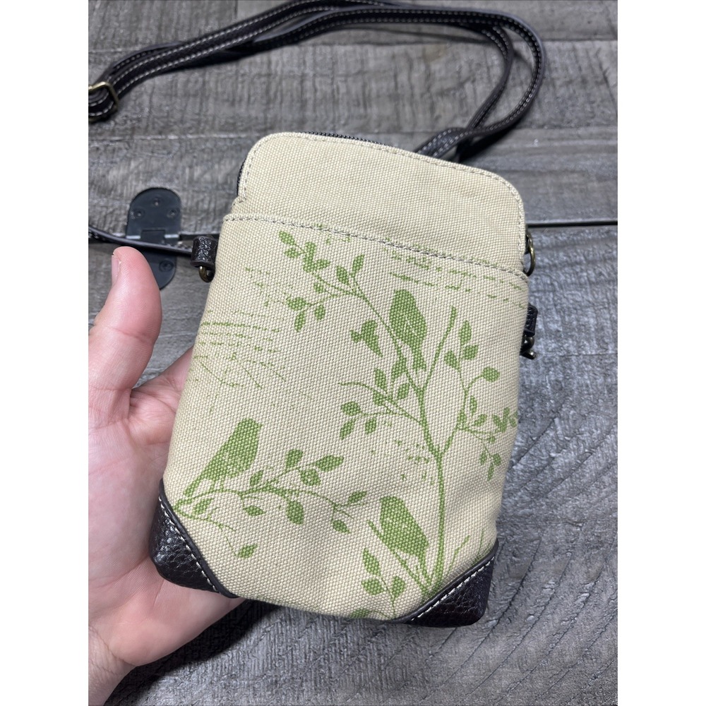 CHALA Crossbody CANVAS Bag BIRD BOTANICAL POCKET VEGAN Boho - Picture 4 of 7